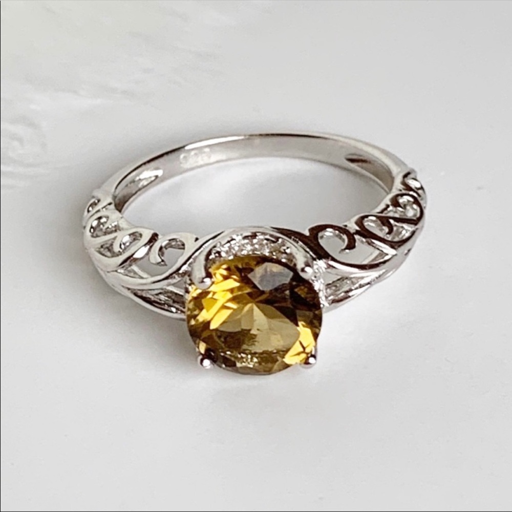 1.60 Carat VVS1 Genuine Sunset Quartz Ring - Picture 2 of 9